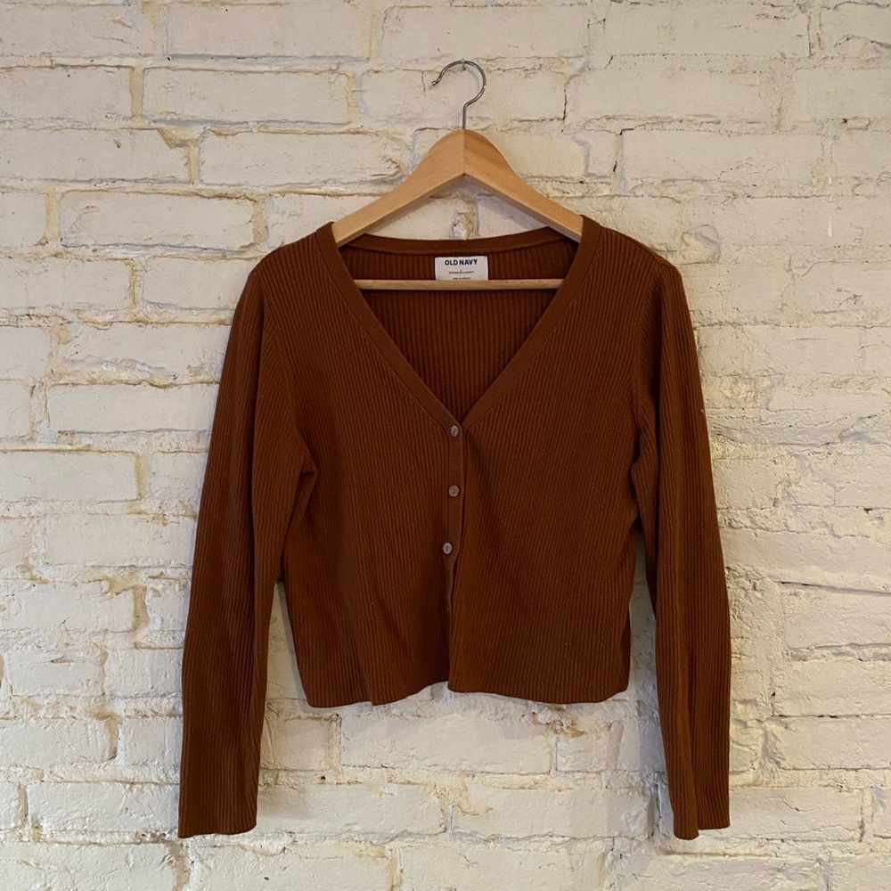 Brown / Rust cropped cardigan